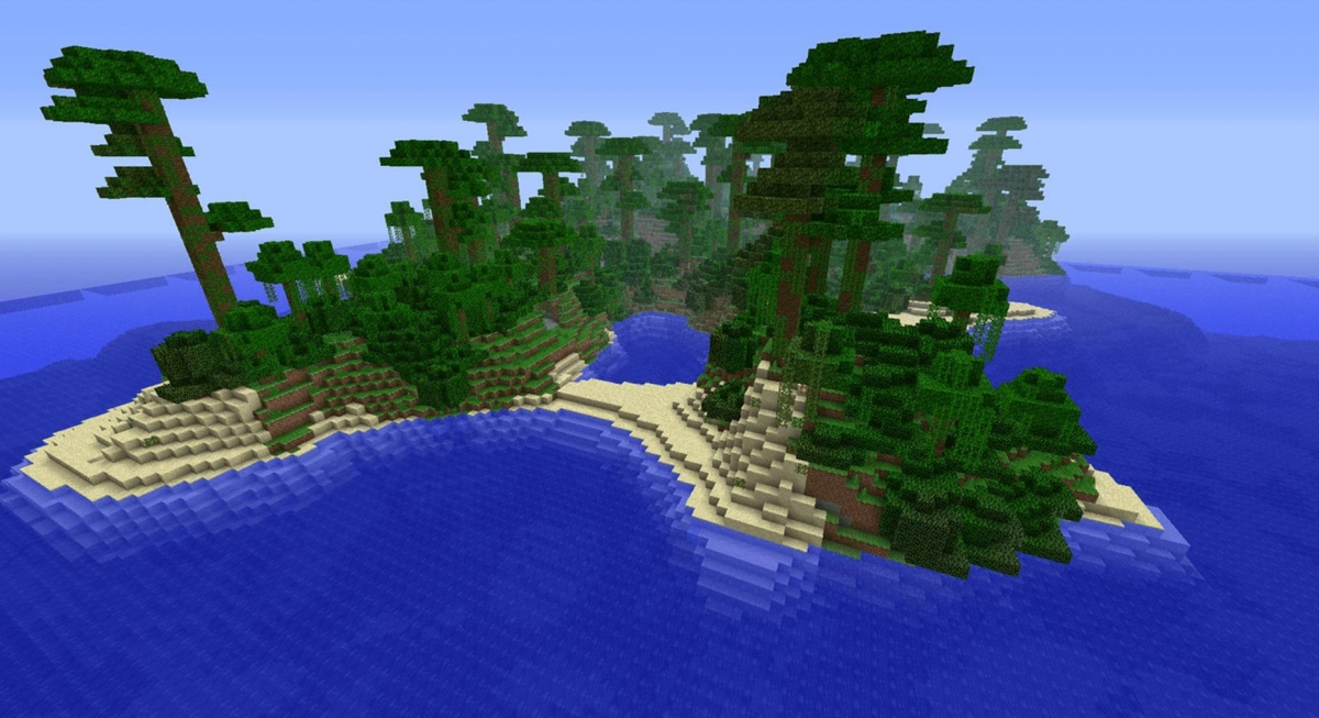 Une île du jeu Minecraft