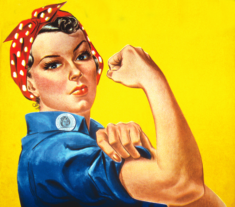 Affiche americaine d'une femme qui montre sa force